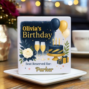 Personalized Birthday Cork-back coaster Custom coaster for birthday party Custom name coaster Custom birthday coaster Birthday party favors