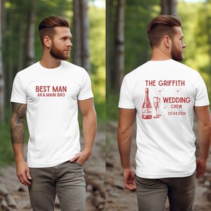 Personalized Best Man t-shirt Main Bro t-shirt Matching wedding tshirt Bachelor party/stag party t-shirt Gift for Best Man/main bro
