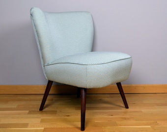 Vintage Armchair / Cocktail Chair - Turquoise / White / Upcycled / Restored