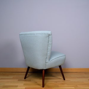 Fauteuil vintage / Chaise cocktail Turquoise / Blanc / Recyclé / Restauré image 2