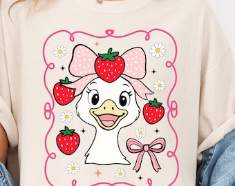 Süße Erdbeergans Png, Sommergans, Mama Gans Png, Kokette Gans Erdbeere Png Sommer, Muttertag Gans Mama Shirt Design Download