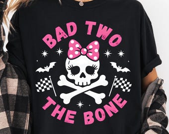 Bad Two The Bone Girl PNG, diseño de esqueleto para el segundo cumpleaños (descarga digital)