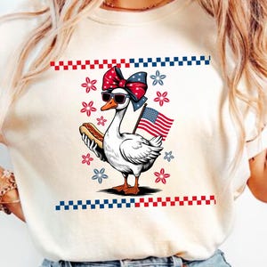 4th of July Goose PNG, Girl 4th July png, Patriotic Girl png, Goose Hot Dog png, independence day png, 4th of july clipart, patriotic goose