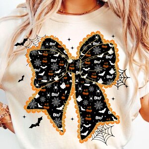 Lace Spooky Bow PNG, lace Halloween png, Ghost png, Coquette Halloween png, Preppy Spooky Season png, Halloween Cherries Pumpkin Bow Png