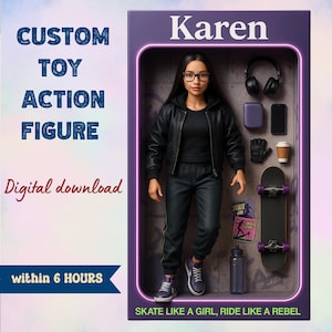 Custom Action Figure Portrait, Personalized Toy Box Art, Custom Art Print , Custom Toy Figure Art, Trending Action Figure Gift Birthday gift