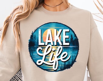 Summer Lake Life Retro Png Design, Spring Outdoors Sublimation Digital Download, Trendy Summer Lake Camping Digital Design