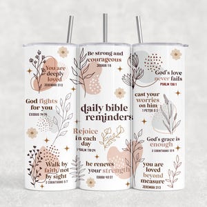 20oz magere beker wrap sublimatieontwerp, bijbelherinneringen, christelijke affirmaties motivatie inspirerend, zelfliefde, positieve citaten