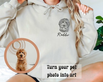 Dog portrait shirt  Custom cat shirt Doodle mom Hoodie Custom Pet Hoodie Dog face sweatshirt T-shirt with pet photo and name Dog mom sweater