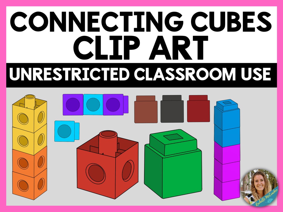 Connecting Cubes Clip Art unifix Cubes, Linking Cubes Math Clipart Etsy
