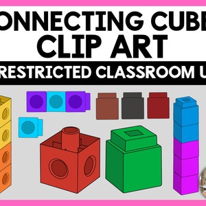 Connecting Cubes Clip Art (Unifix Cubes, Linking Cubes) - Math Clipart