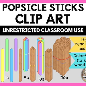 Popsicle Sticks Clipart | Counting Clip Art | Teacher Resource | Digital Images | Elementary School | Place Value | Math Clipart