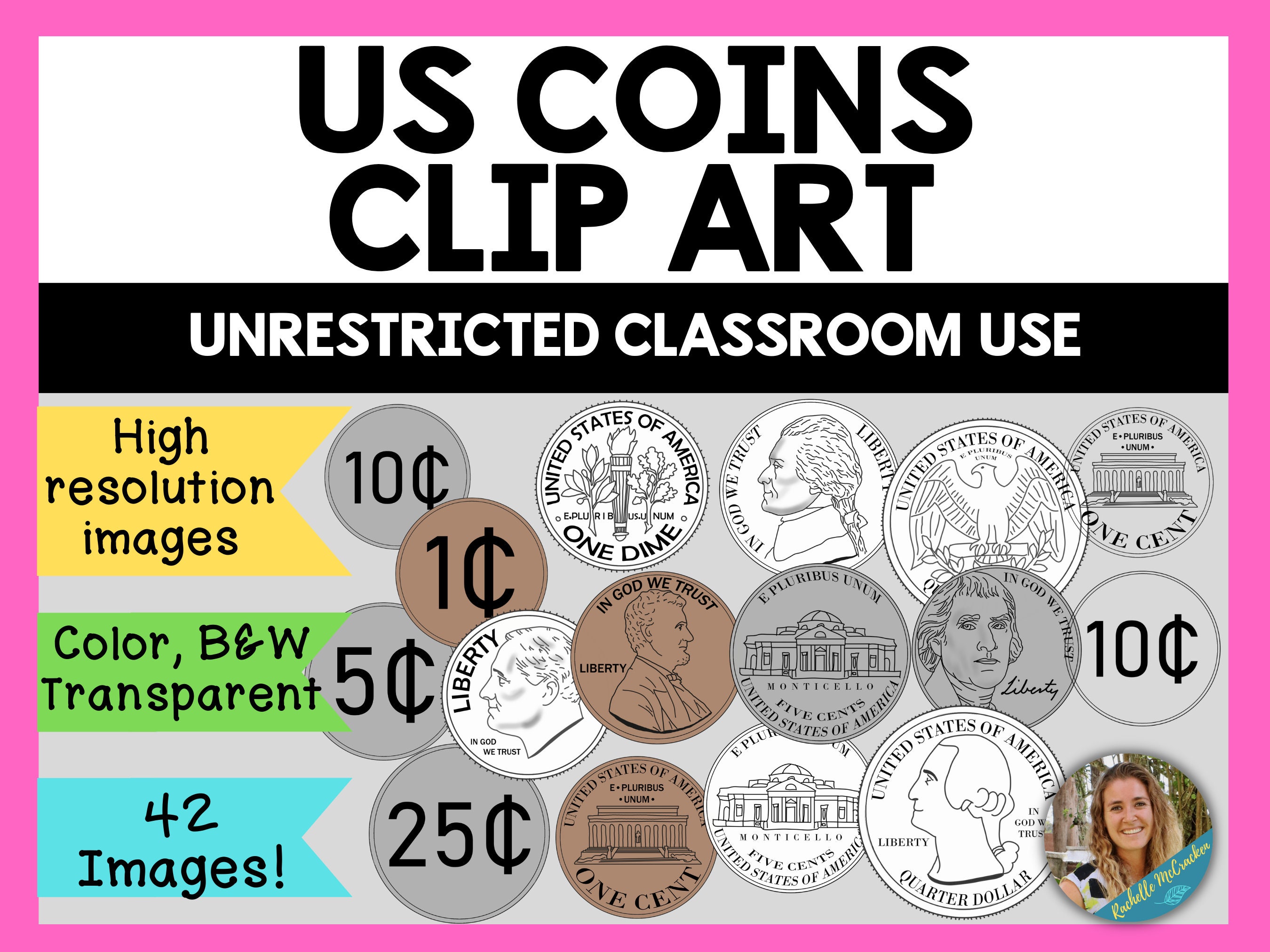 US Coins Clipart Money Clip Art Educational Resource Elementary School