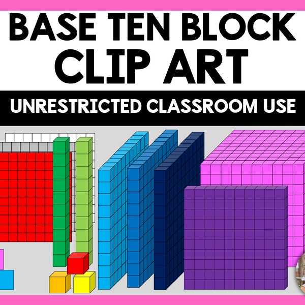 Base Ten Block Clip Art | Math Clipart | Elementary | Teaching Resource | Connecting Cubes | Digital Images