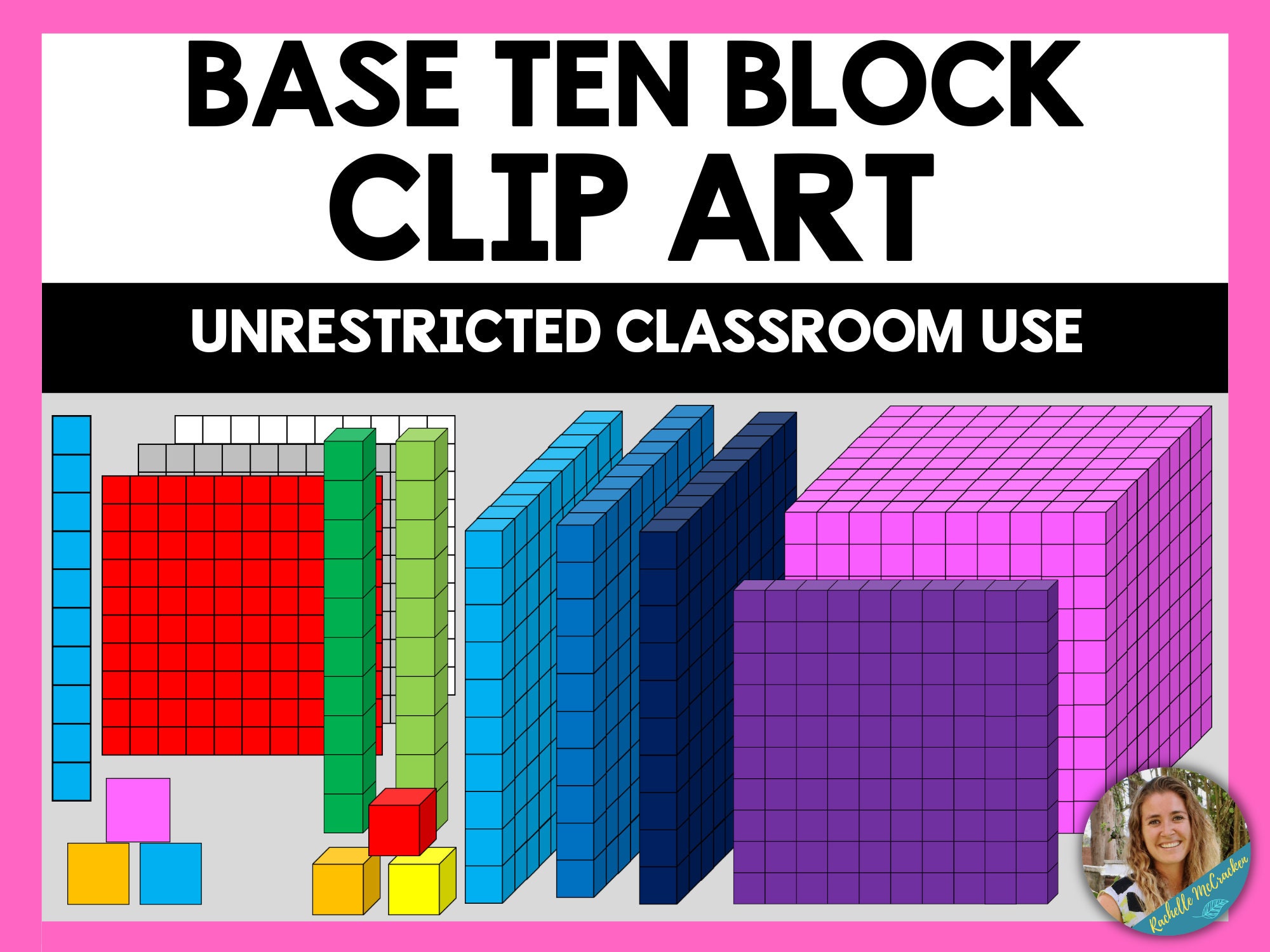 Math Clip Art Place Value Base Ten Blocks | Images Color Black White