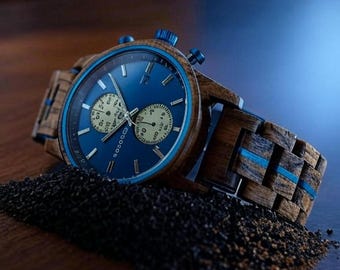 Herren-Chronograph aus Holz - Japanische Miyota Sportuhr
