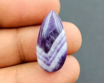 Elegant Top Quality 100% Natural Chevron Amethyst Pear Shape Cabochon Loose Gemstone For Making Jewelry 18 Cts Size 26x13x6 mm ASM-160