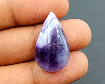 Dazzling Top Quality 100% Natural Chevron Amethyst Pear Shape Cabochon Loose Gemstone For Making Jewelry 25 Cts Size 28x17x7 mm ASM-161
