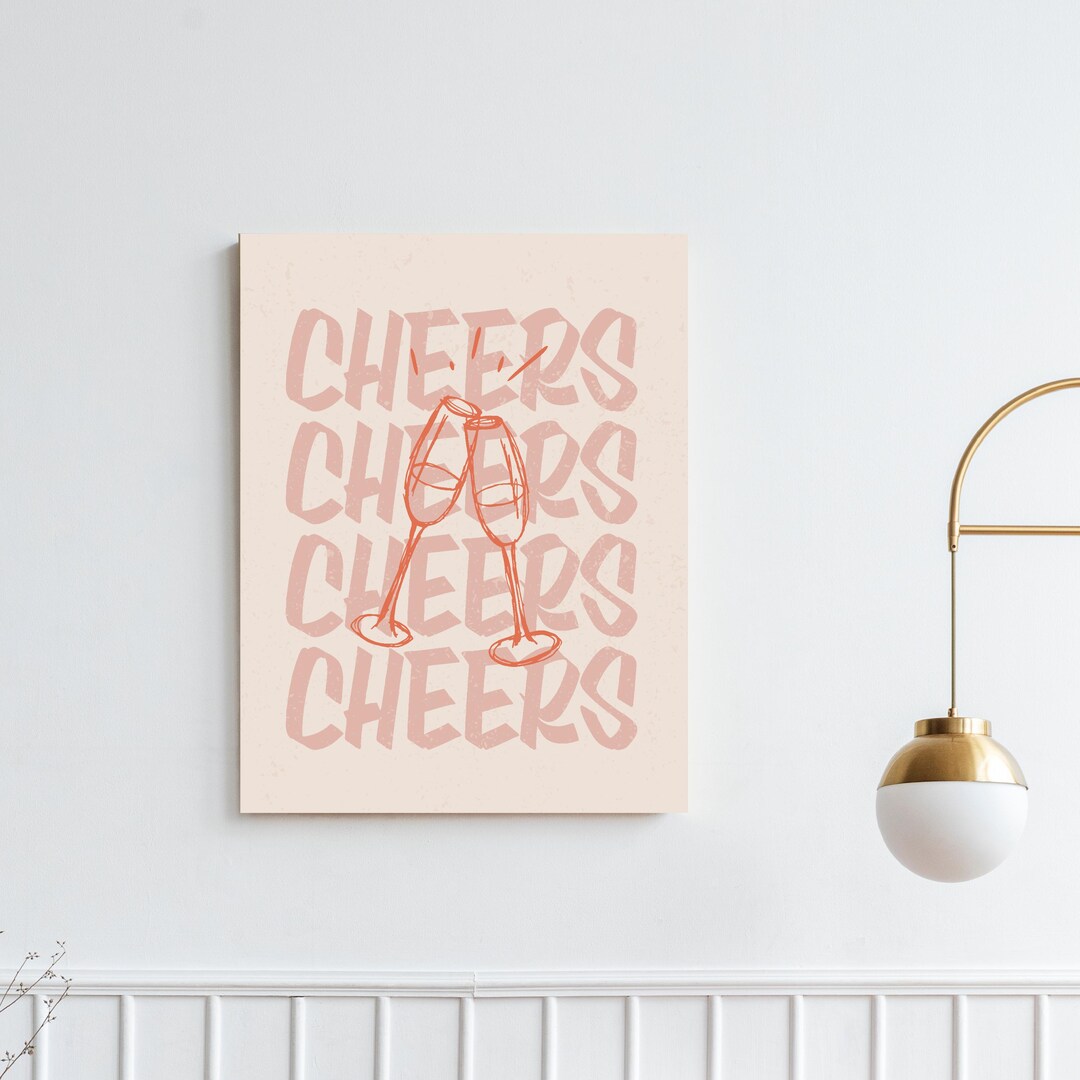 DIGITAL Print JPG Cheers Poster Vintage Cocktail Dorm Room Wall Art ...