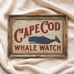 Cape Cod Whale Watch Oil Painting (Physical Print)