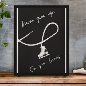 Figure skating wall art, instant download, printable, inspirational