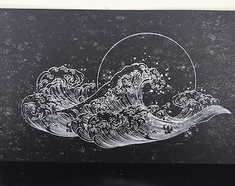 Japanese Wave Block Print