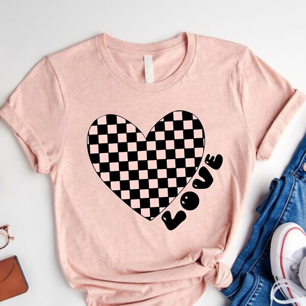 Checkered Heart - Etsy