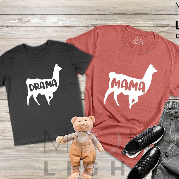 Mama Drama Shirt,Mama Llama Shirt,Funny Matching,Mama and Me Shirts,Mom and Daughter Matching Tees,Mothers Day Gift