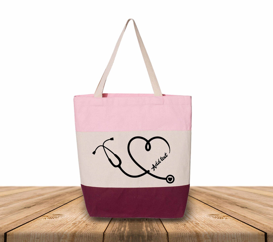 Personalized Nurse Tote Bag,tri Color Tote Bag,new Nurse Gift,custom