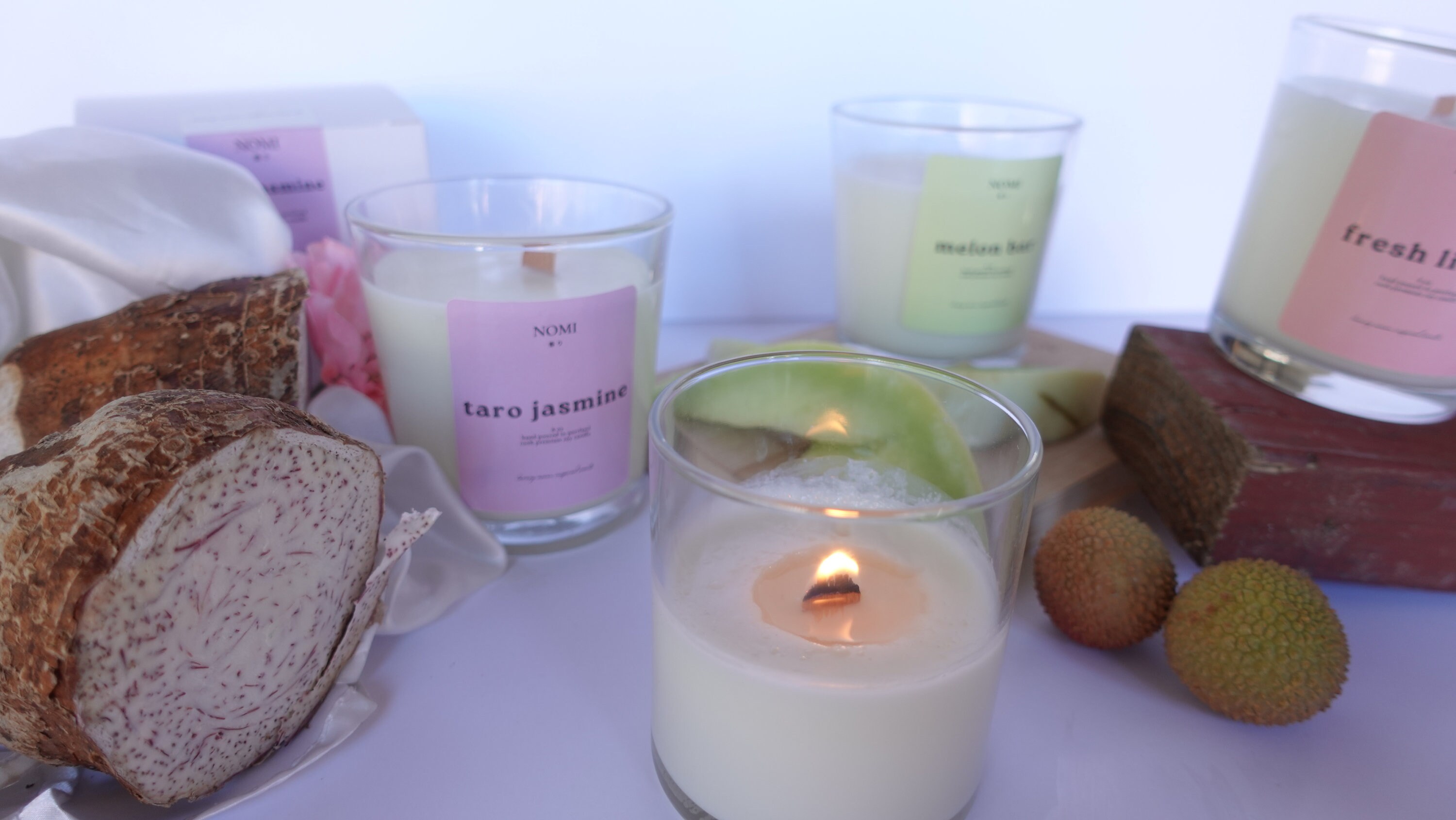 Taro Jasmine 8 Oz Handpoured 100 Premium Soy Candle, Vanilla Floral