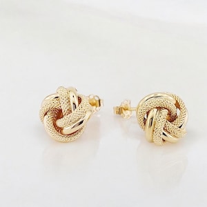 14K Solid Gold Minimalist Stud Earrings for Women, Hypoallergenic Daily Wear Earrings, Elegant Real Gold Jewelry Gift for Her