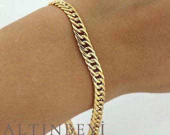 22K Gold Cuban Link Bracelet - Unisex Fine Jewelry