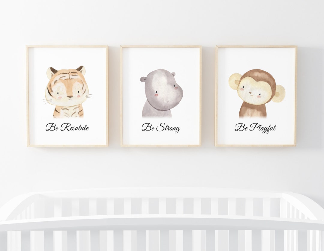Safari Quote Print, Nursery Wall Decor Set, Safari Animal Wall Poster