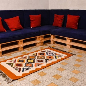 Handmade Orange Egyptian Wool Carpet
