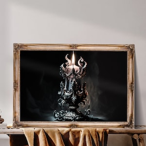 The Candle, Dark Academia Decor,  Witchy Academia Print, Wiccan Wall Decor, Dark Fairycore Wall Art, Moody Vintage Poster