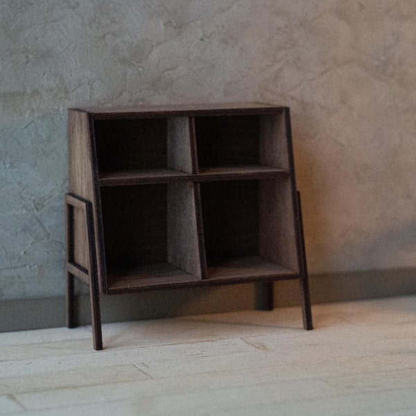 Cabinet, bookcase. Furniture for dolls 1/8 roombox