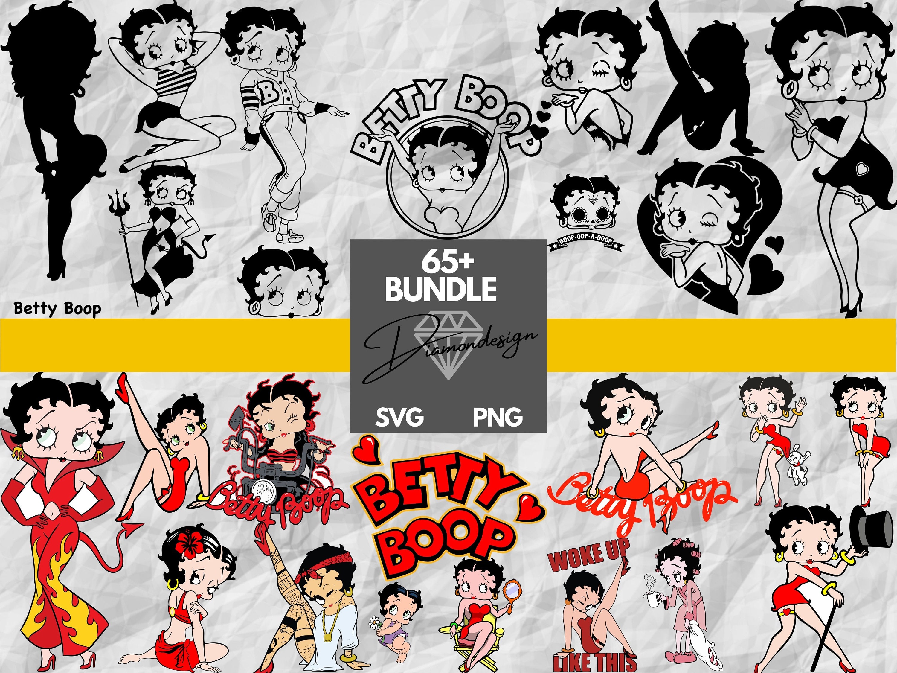 70 Betty Boop SVG Bundle LAYERED Betty Boopsvg Easy - Etsy UK