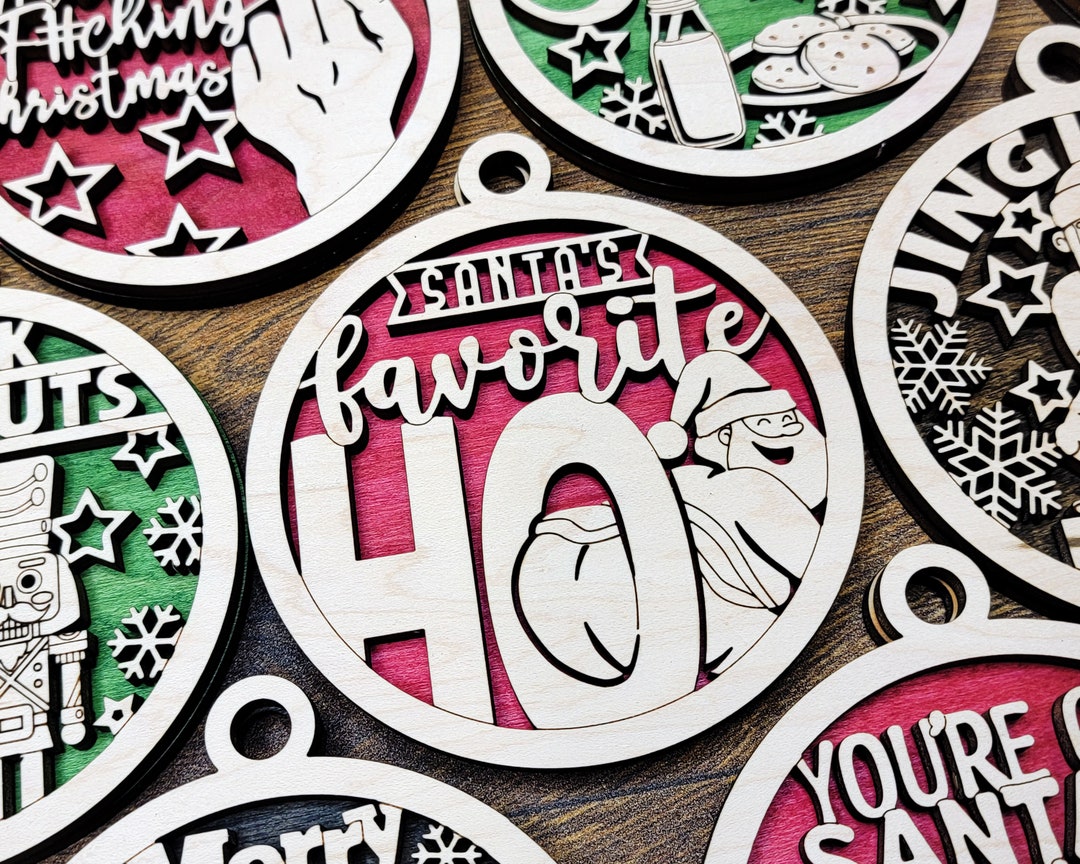 Naughty but Nice Christmas Ornaments Etsy