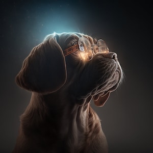 Dog With Glasses Digital Art