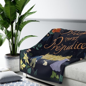 Pride and Prejudice by Jane Austen Book Cover Sherpa Fleece Blanket