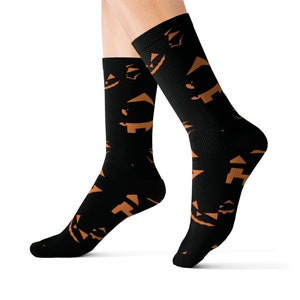 Halloween Black Sublimation Socks