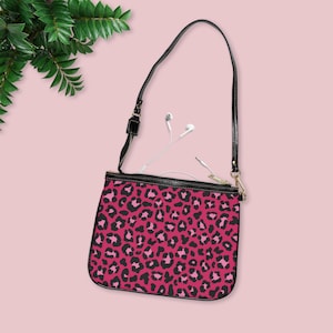 Hot Pink Leopard Print Small Shoulder Bag