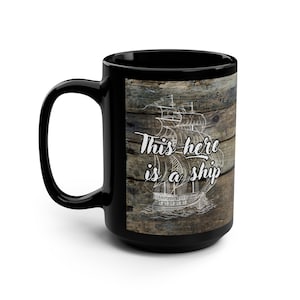 Our Flag Means Death Season 2 &quot;Space Ship&quot; Black Mug, 15oz