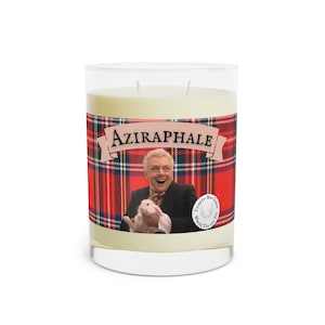 Good Omens Aziraphale Scented Candle - Tickety Boo Scent (White Tea and Fig) Full Glass, 11oz