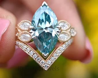 MAIDEN R-167 リング お箱なし Bezel Marquise Moissanite Engagement Ring - 1.50 CT | Eternate