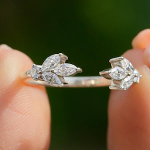 Open Wedding Ring for Engagement Ring Lab Grown Diamond Ring Stackable Open Gap Ring for Main Ring Wedding Matching Band Diamond Engagement