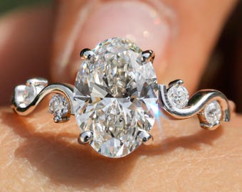Oval Diamond Engagement Ring 1CT Oval Lab Grown Diamond Anniversary Ring Oval Brilliant Lab Diamond Ring Oval Diamond Ring Anniversary Ring