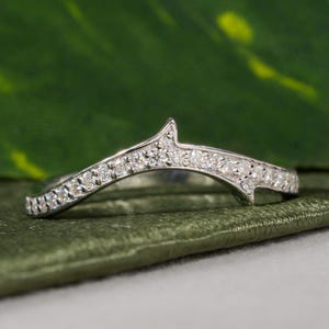 Vintage Round Lab Grown Diamond Curved Band Diamond Wedding Band For Women Lab Create Diamond Band Lab Grown Wedding Band Anniversary Gift