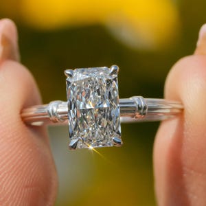 Lab Grown Diamond Engagement Ring IGI Certified Radiant Cut Diamond Ring For Her Radiant Solitaire Ring Radiant Diamond Anniversary Ring