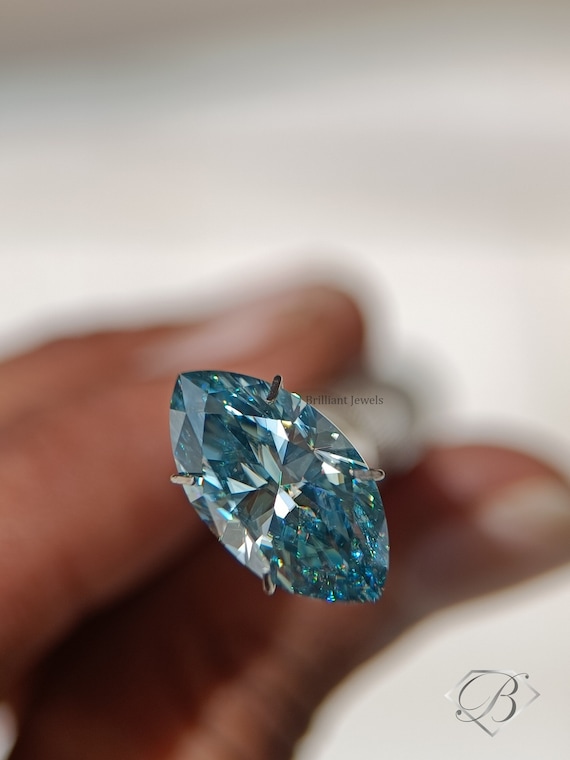 Blue Green Marquise Cut Loose Moissanite For Jewelry Making Marquise Moissanite For Engagement Ring Marquise Cut Wedding Anniversary Ring