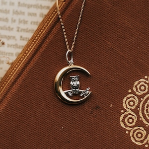 Necklace Owl and Moon Magical Jewelry